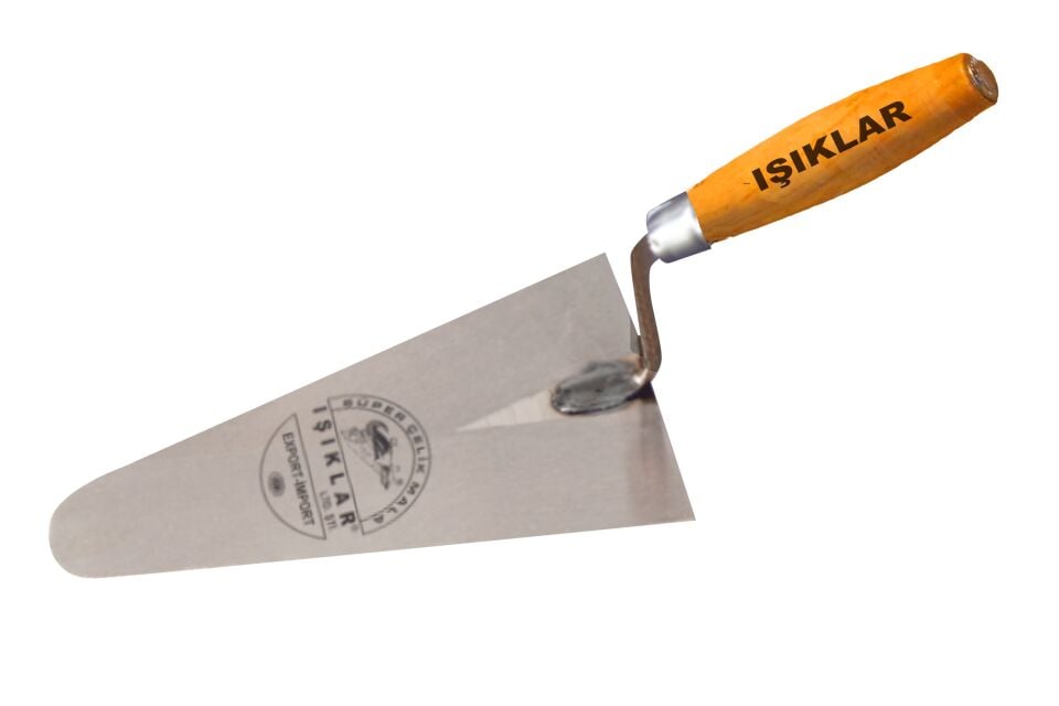 Üçgen Mala 20 cm Ahşap Saplı